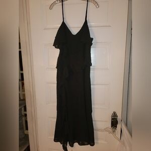 XXL Elegant Black Ruffle Dress
